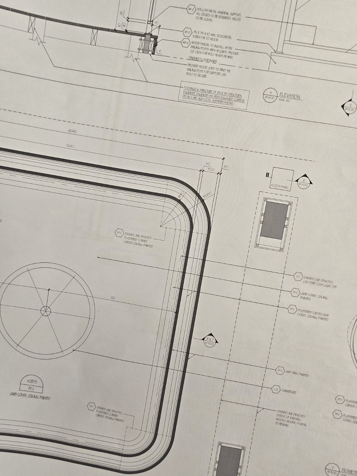 Enlarge the architectural ceiling drawing