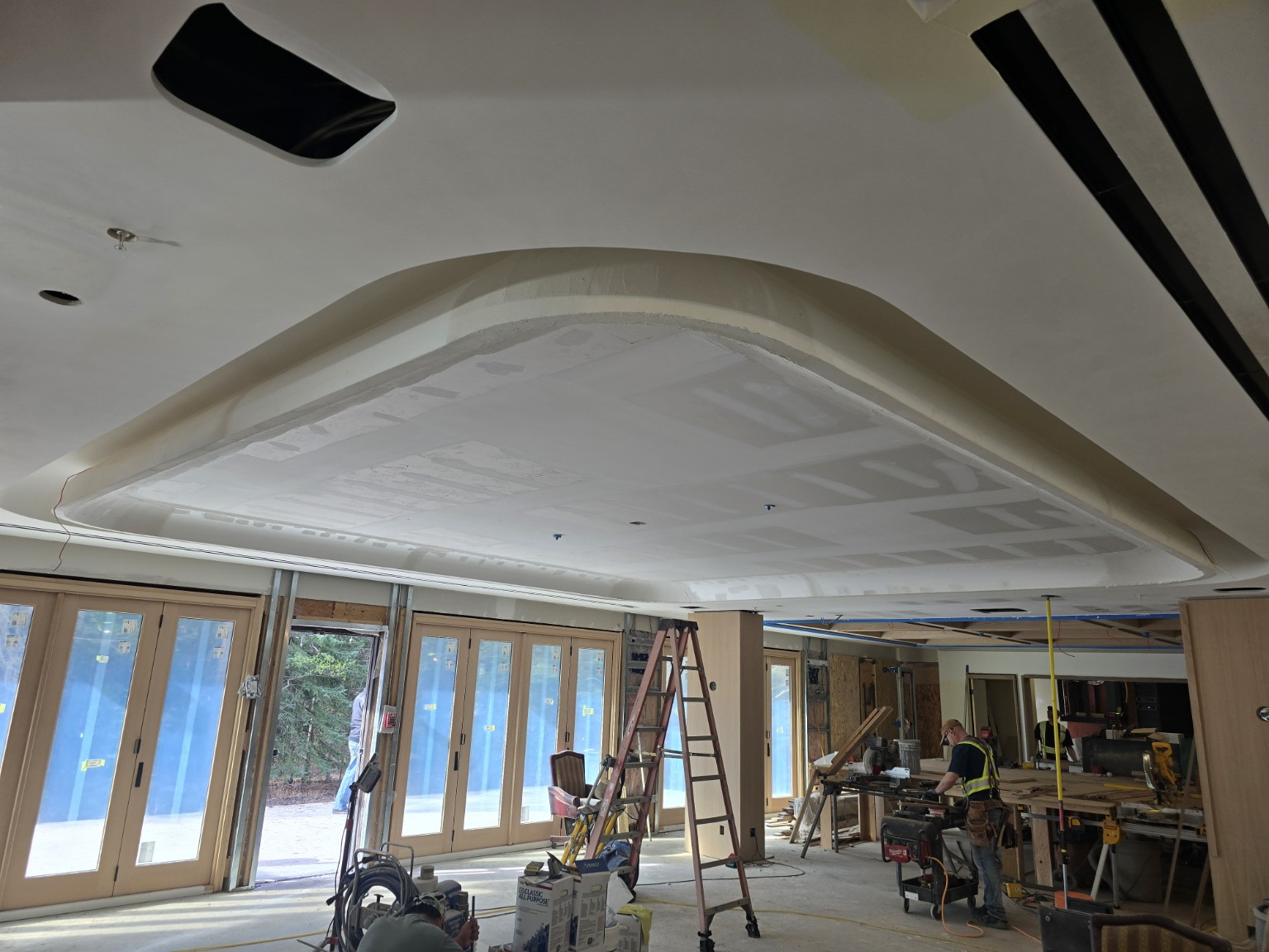 Enlarge ceiling framing and boarding in progress